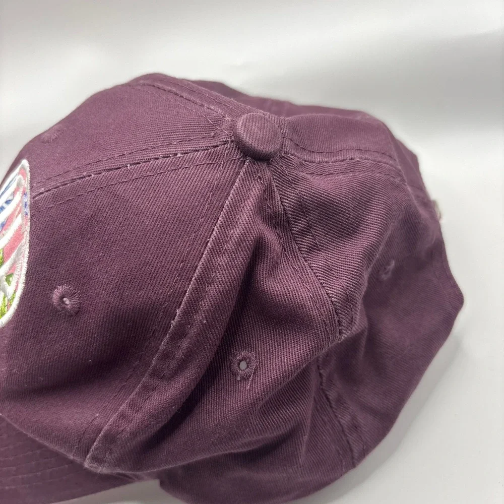 Baseball Cap Saltwater Carolinas OS Maroon Cotton OIB Ocean Isle Beach NC